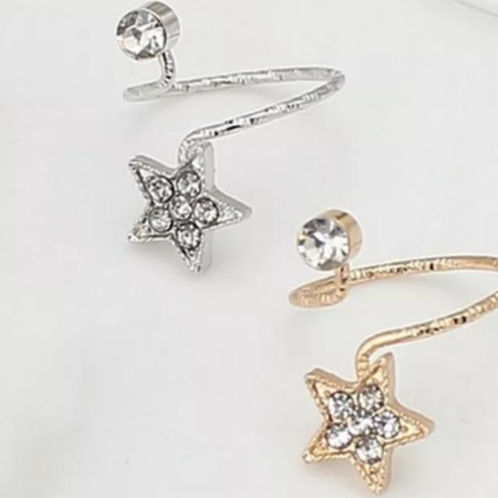 Silver Star Rhinestone Crystal Adjustable‎ Ring - Picture 3 of 4